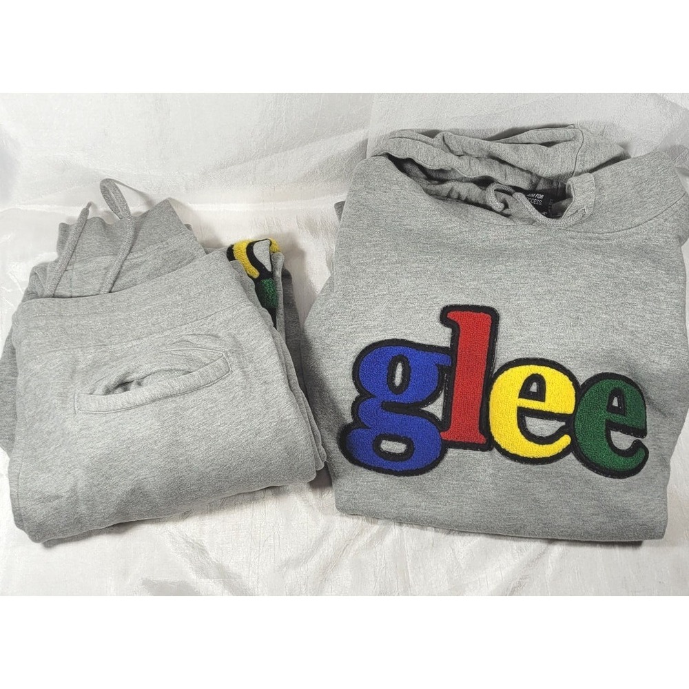 Sniper Gang Apparel GLEE Chenille Sweatshirt Hoodie & Joggers Set - Gray - Large